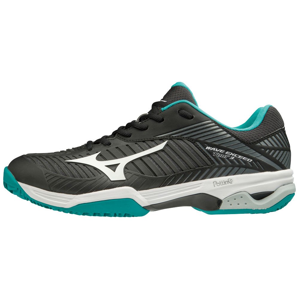 Mizuno Women's Tennis Shoes WAVE EXCEED TOUR 3CC Black/White/Blue - AWDRPMT-81